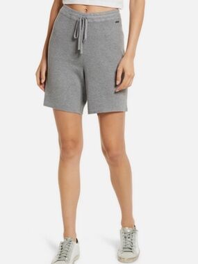 GUESS Women’s Ribbed Knit Sweater Bermuda Drawstring Shorts - Gray